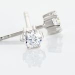 Boucles D'oreilles Puces Petrine Argent Blanc Oxyde De Zirconium - Puces Femme | Marc Orian