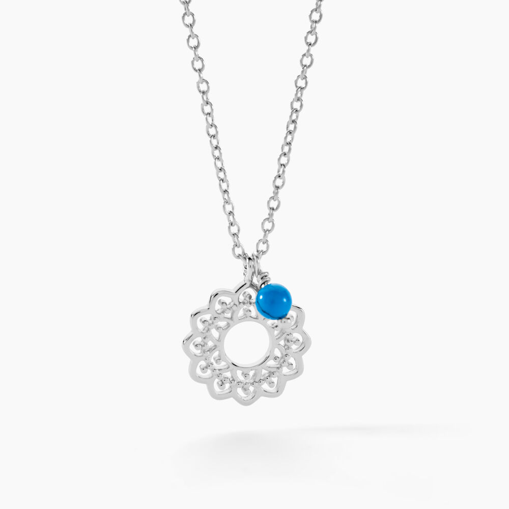 Collier Alvie Argent Blanc Turquoise - Colliers avec pierres Femme | Marc Orian
