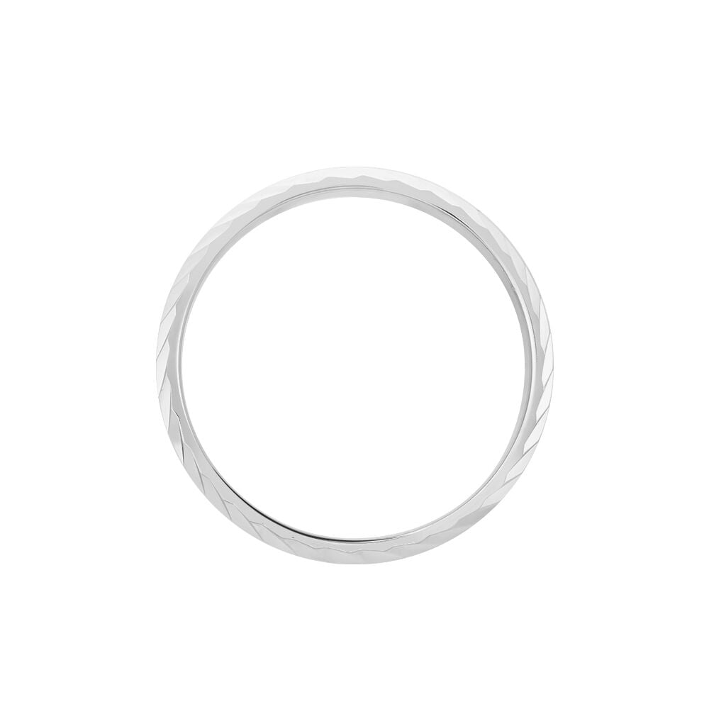 Alliance Nene Ruban Plat Argent Blanc - Alliances duo Famille | Marc Orian