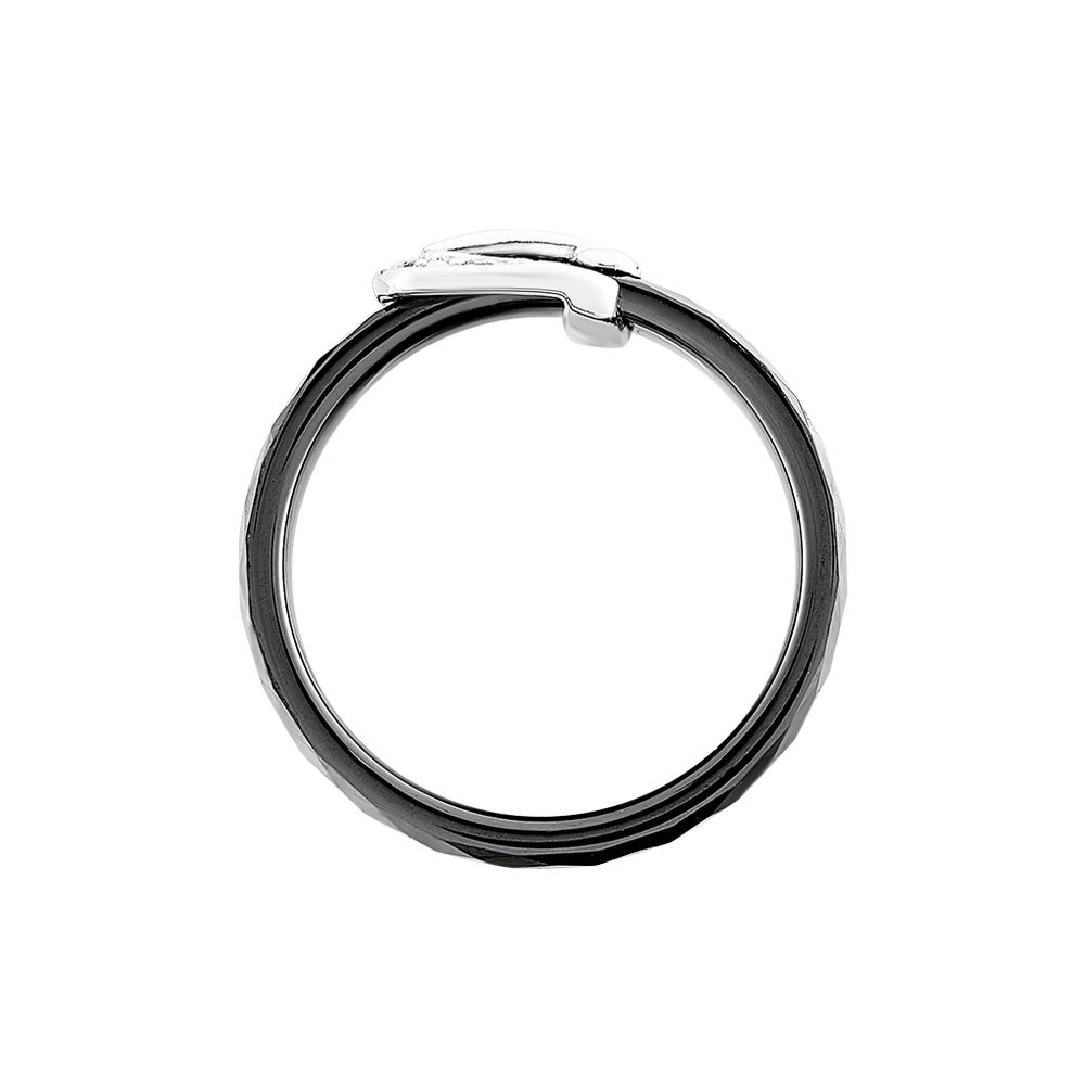 Bague Nabila Argent Blanc C&eacute;ramique Et Oxyde De Zirconium - Bijoux fantaisie Femme | Marc Orian