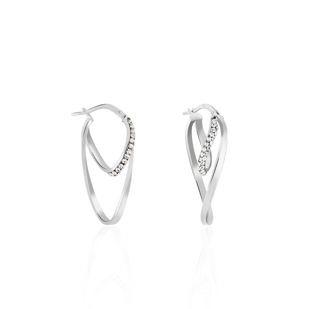 Créoles Luna Or Blanc Strass - Créoles Femme | Marc Orian