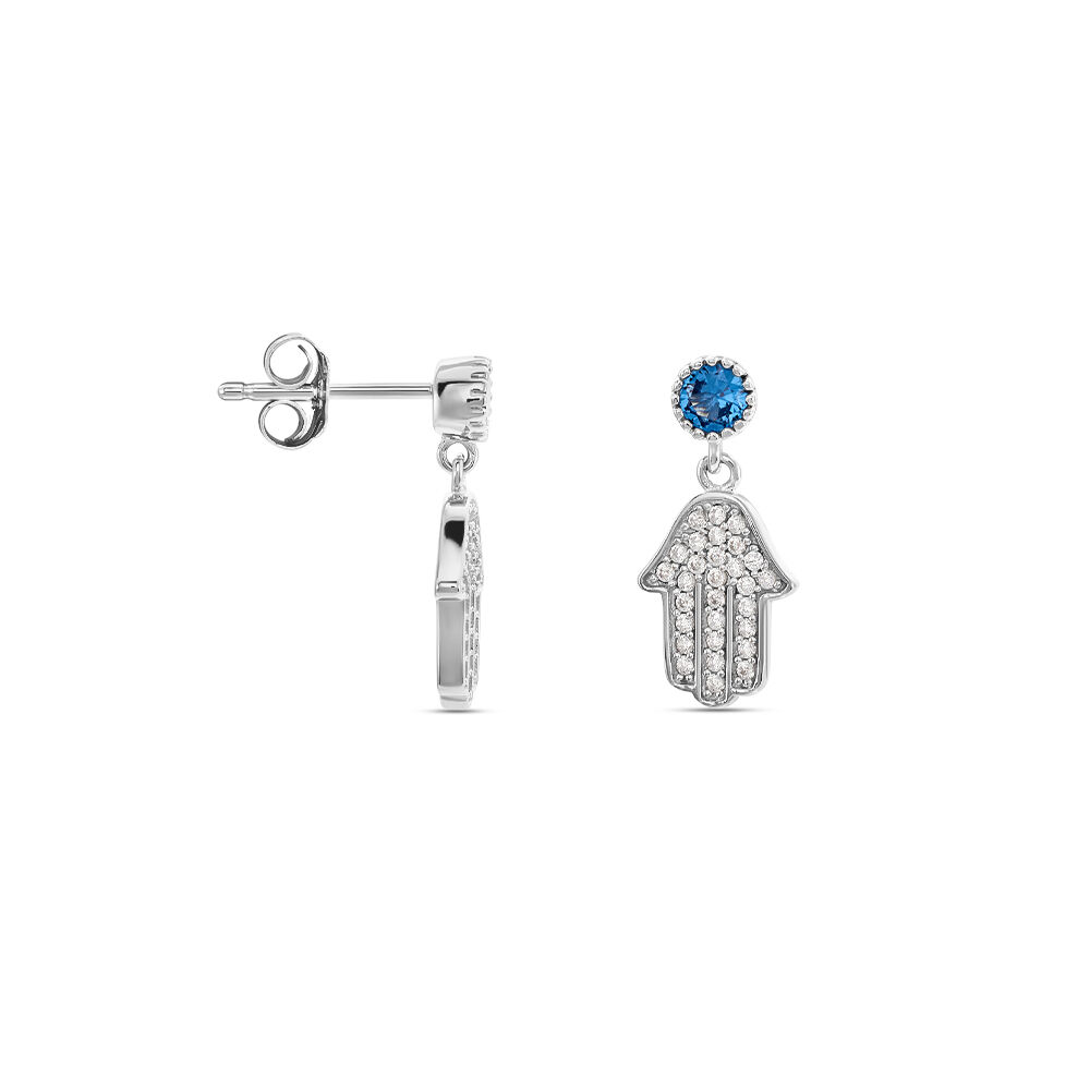 Boucles D'oreilles Pendantes Fidelma Argent Blanc Spinelle Oxyde - Pendantes Femme | Marc Orian