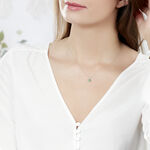 Collier Charmante Or Blanc Emeraude Et Diamant - Colliers avec pierres Femme | Marc Orian