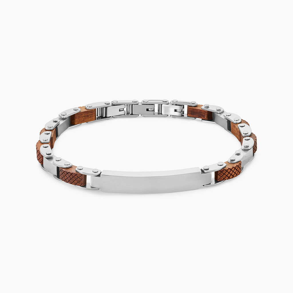 Bracelet Identit&eacute; Acier Blanc Jorg - Bracelets cha&icirc;nes Homme | Marc Orian