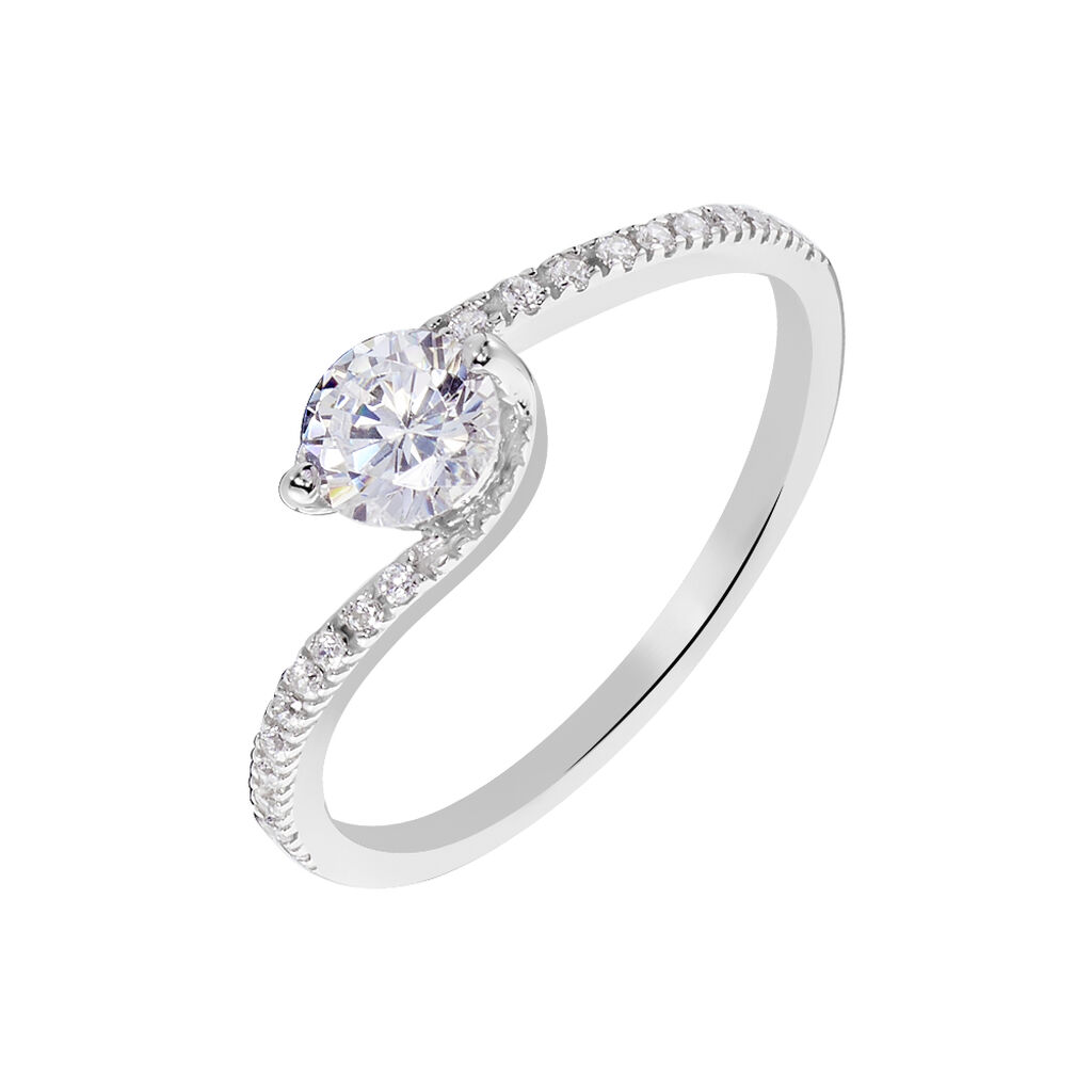 Bague Olly Or Blanc Oxyde De Zirconium - Solitaires Femme | Marc Orian