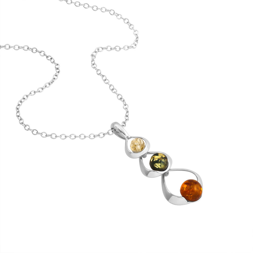 Collier Agneta Argent Blanc Ambre - Colliers avec pierres Femme | Marc Orian