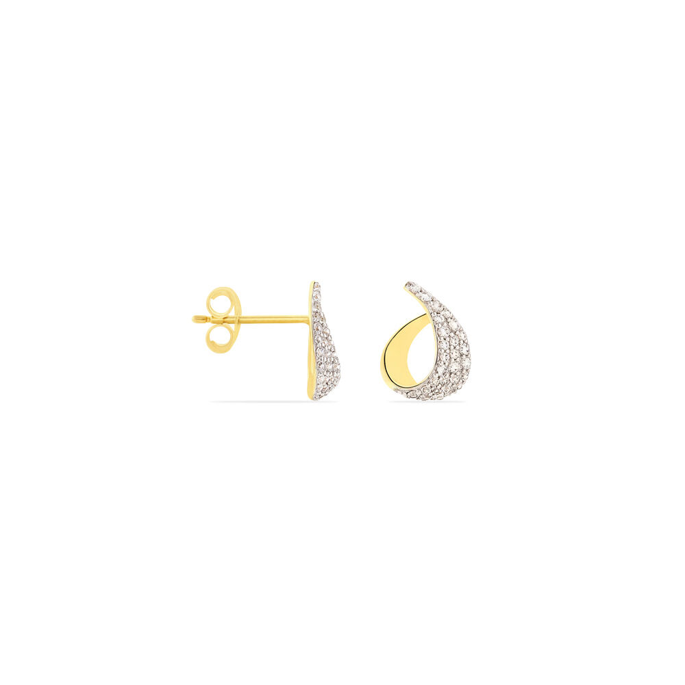 Boucles D'oreilles Puces Boucle D'or Or Jaune Oxyde De Zirconium - Puces Femme | Marc Orian