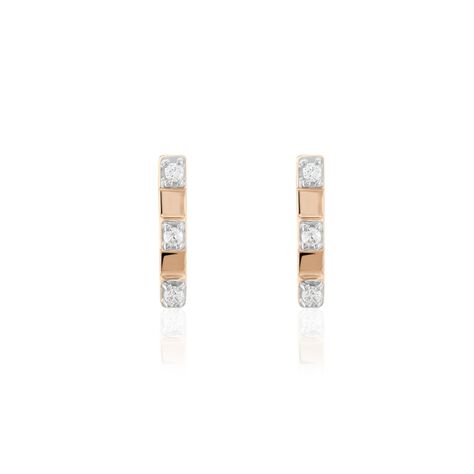 Boucles D'oreilles Puces Argent Rose Donny Oxydes De Zirconium - Clous d'oreilles Femme | Marc Orian