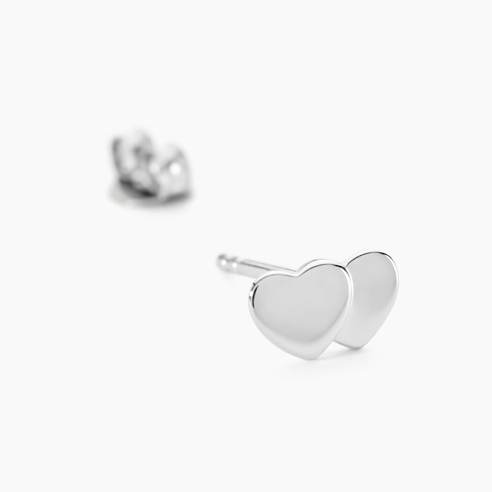 Boucles D'oreilles Puces Collinette Argent Blanc - Puces Femme | Marc Orian