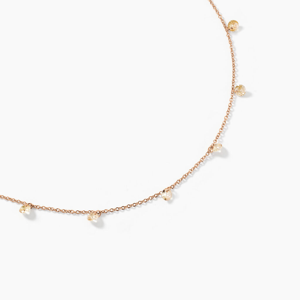 Collier Collie Argent Rose Oxyde De Zirconium - Colliers avec pierres Femme | Marc Orian
