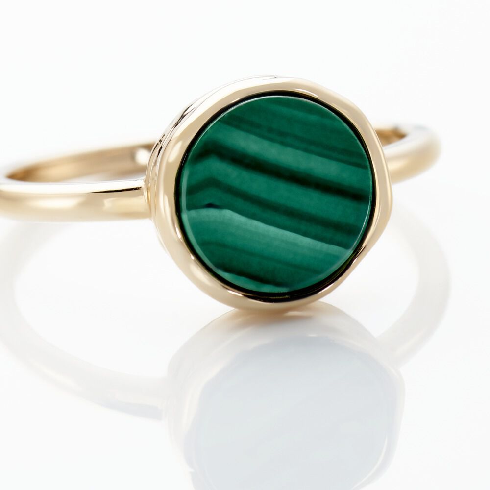 Bague Plaqué Or Neassa Malachite - Bagues avec pierre Femme | Marc Orian