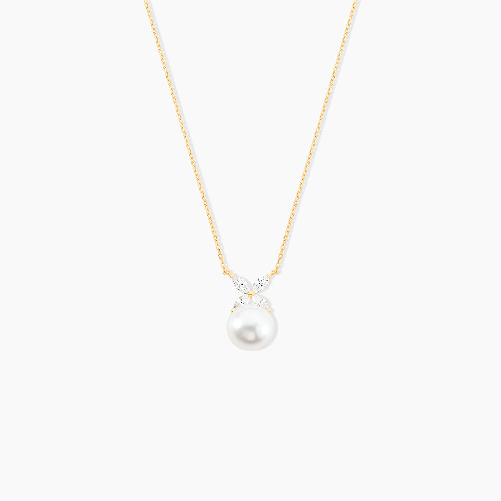 Collier Norah Or Jaune Perle De Culture Et Oxyde De Zirconium - Colliers avec pierres Femme | Marc Orian