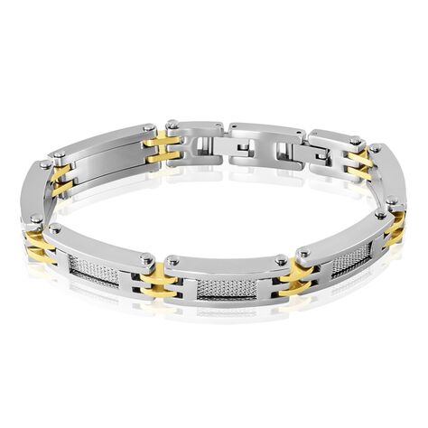 Bracelet Jourdan Zephir Acier Bicolore Dore / Blanc - Bracelets cha&icirc;nes Homme | Marc Orian