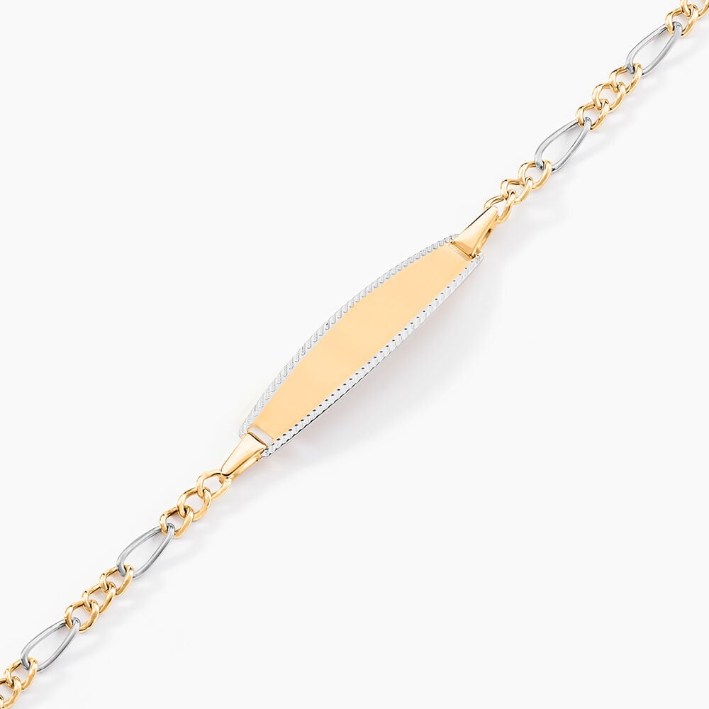 Bracelet Identit&eacute; Bartolomee Maille Alternee 1/3 Or Bicolore - Gourmettes Enfant | Marc Orian
