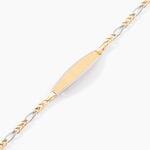 Bracelet Identit&eacute; Bartolomee Maille Alternee 1/3 Or Bicolore - Gourmettes Enfant | Marc Orian