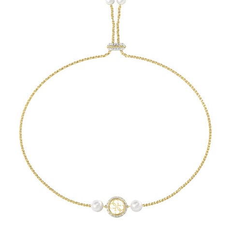 Bracelet Guess Tiny Pearly Acier Jaune Oxyde De Zirconium Perle D'Imitation - Bracelets cha&icirc;nes Femme | Marc Orian
