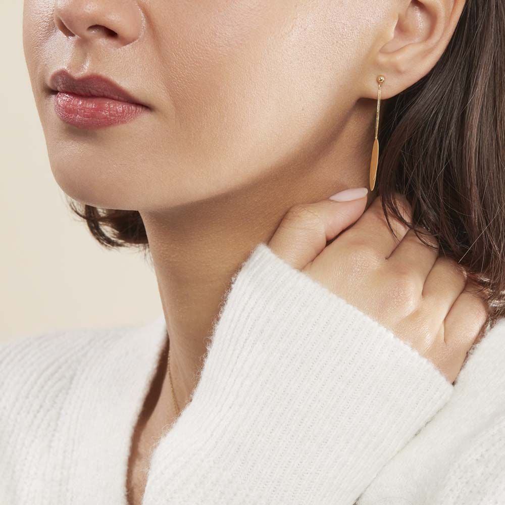 Boucles D'oreilles Pendantes Leeann Or Jaune - Pendantes Femme | Marc Orian