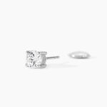 Boucles D'oreilles Puces 4 Griffes Or Blanc Diamant Synthetique - Boucles d'oreilles mariage Femme | Marc Orian