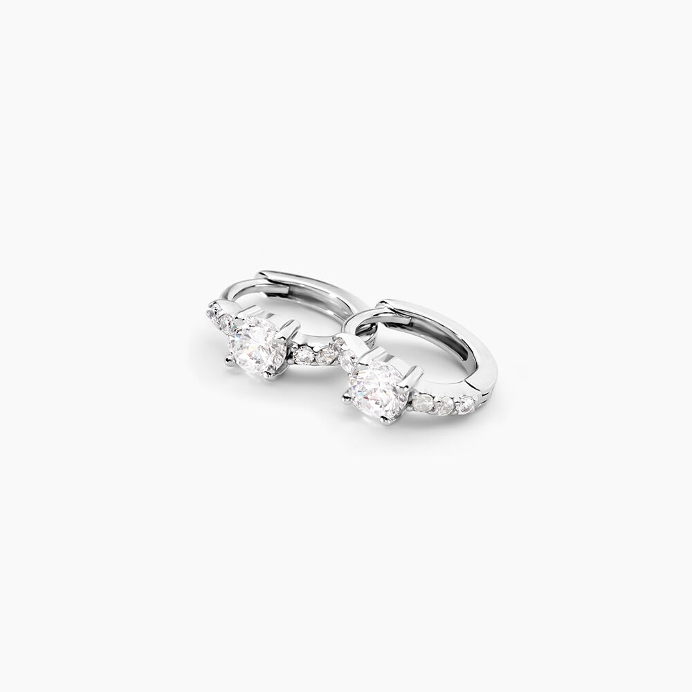 Créoles Argent Blanc Gregh Oxydes De Zirconium - Créoles Femme | Marc Orian