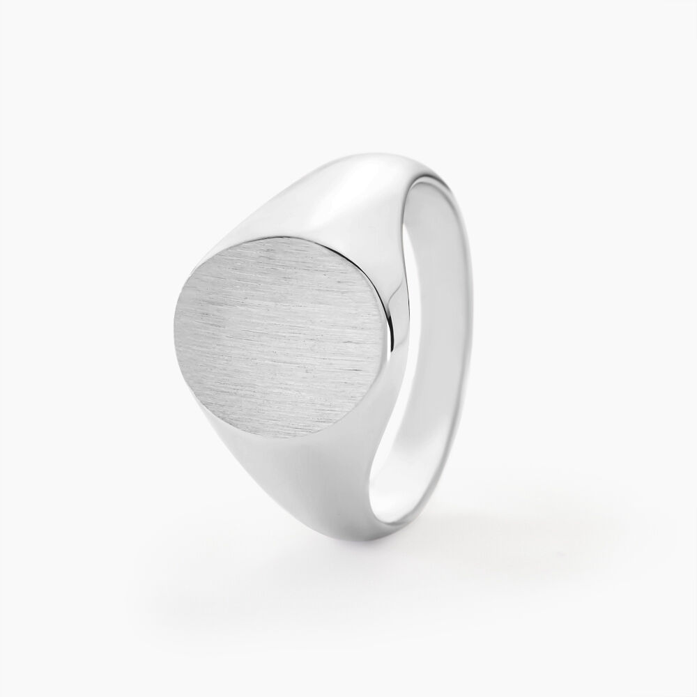 Chevalière Karl Argent Blanc - Bijoux personnalisés Homme | Marc Orian