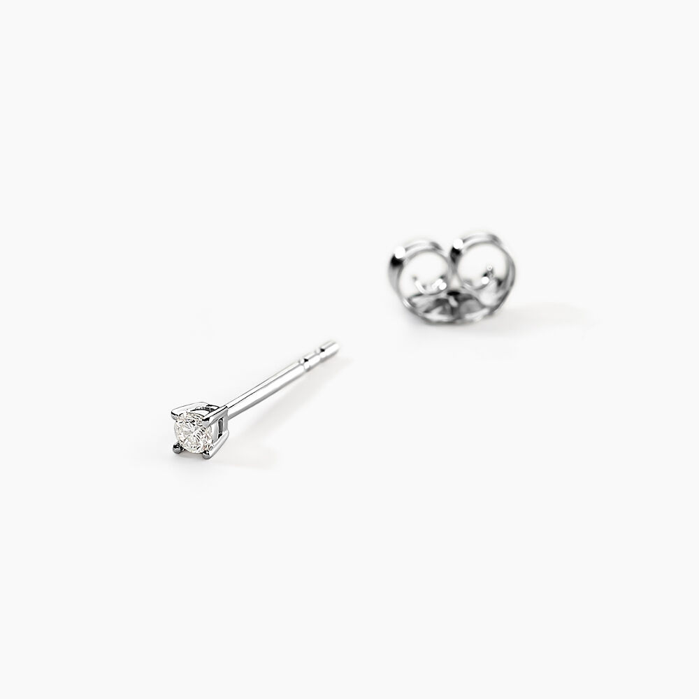 Boucles D'oreilles Puces Aphrodite Or Blanc Diamant - Puces Famille | Marc Orian
