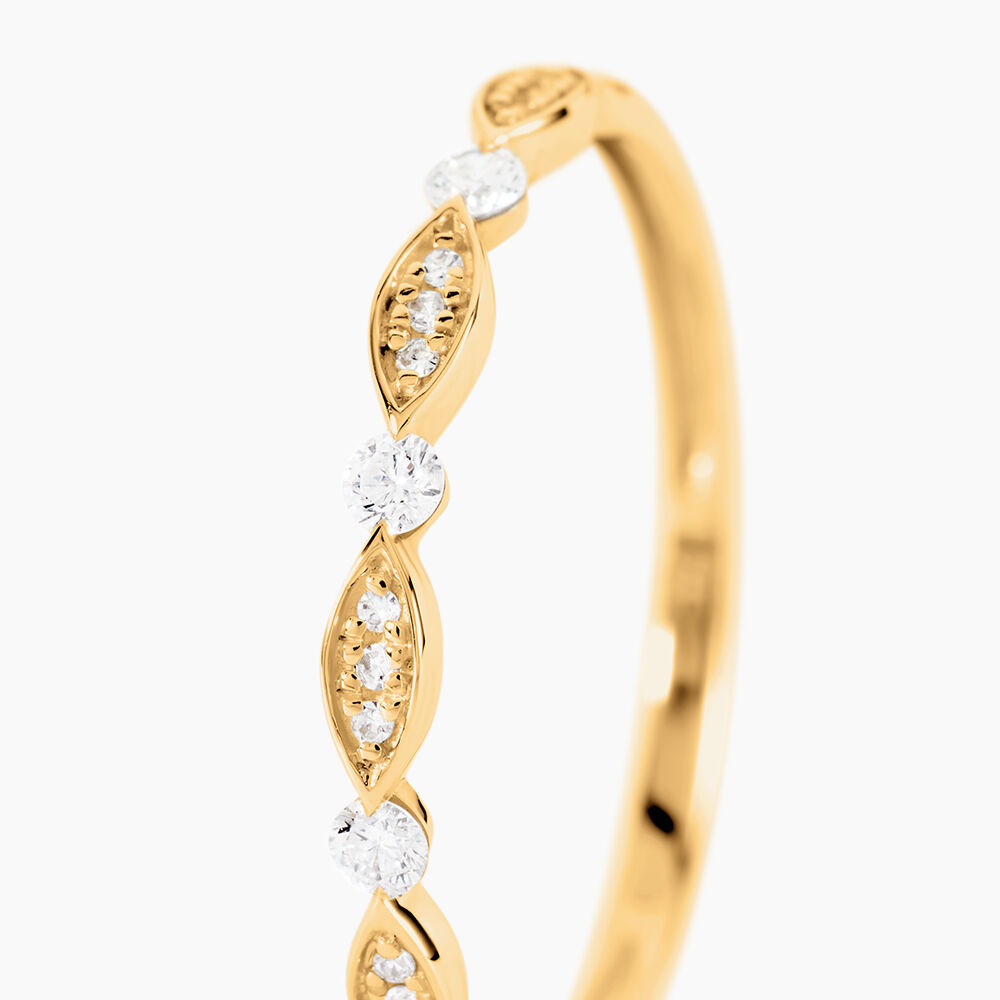 Alliance Llewella Or Jaune Diamant - Alliances avec pierres Femme | Marc Orian