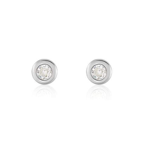 Boucles D'oreilles Puces Argent Blanc Laureano Oxydes De Zirconium - Puces Femme | Marc Orian