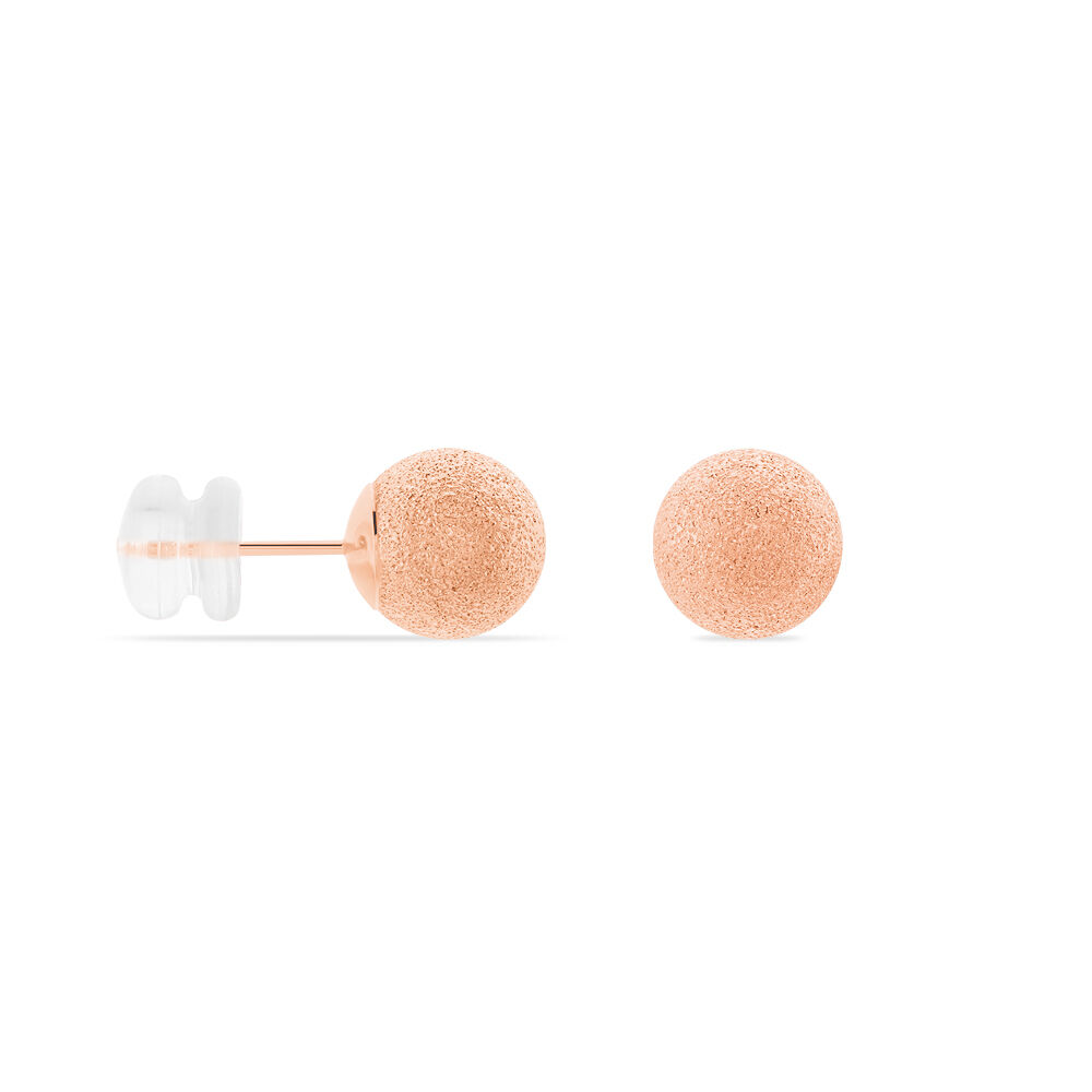 Boucles D'oreilles Puces Fidelia Boule Sablee Or Rose - Puces Femme | Marc Orian
