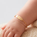 Bracelet Identit&eacute; Evelina Maille Boule Or Jaune - Gourmettes Enfant | Marc Orian