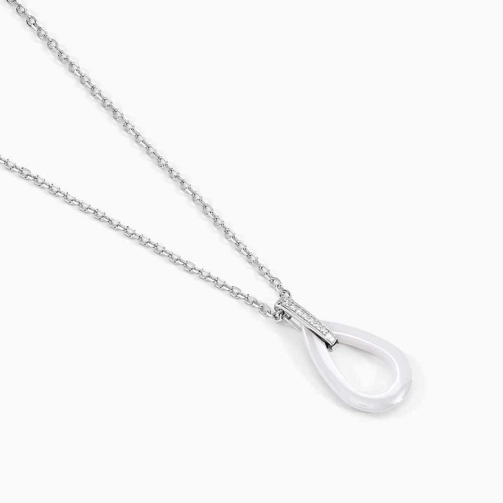 Collier Peer Argent Blanc Oxyde De Zirconium - Colliers avec pierres Femme | Marc Orian