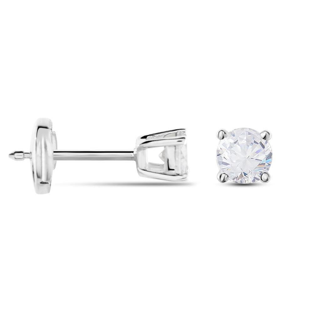 Boucles D'oreilles Puces Victoria Or Blanc Diamant - Puces Femme | Marc Orian