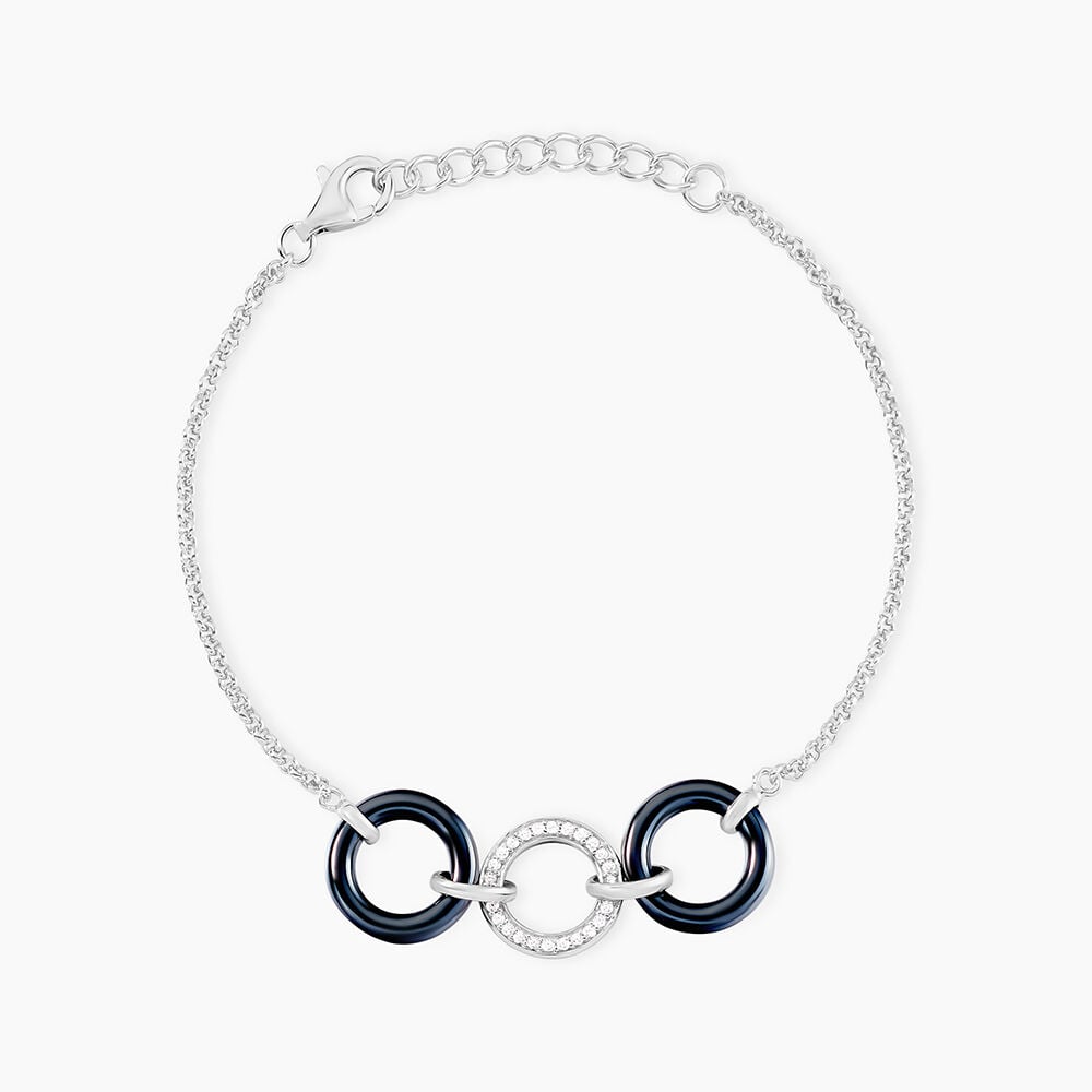 Bracelet Magalie Argent Blanc C&eacute;ramique Et Oxyde De Zirconium - Bracelets cha&icirc;nes Femme | Marc Orian