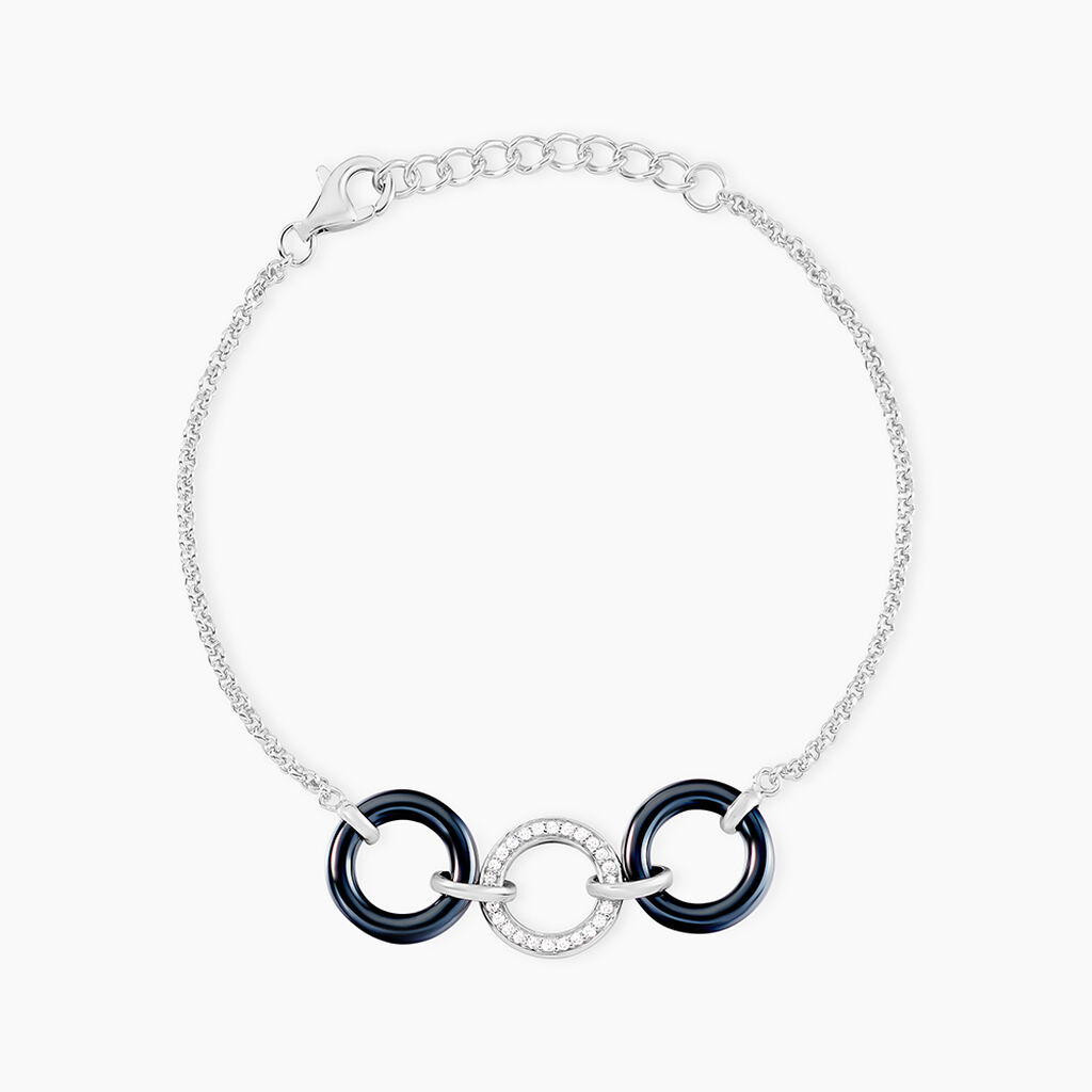 Bracelet Magalie Argent Blanc C&eacute;ramique Et Oxyde De Zirconium - Bracelets cha&icirc;nes Femme | Marc Orian