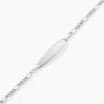 Bracelet Identit&eacute; Bartolomee Maille Alternee 1/3 Or Blanc - Gourmettes Enfant | Marc Orian