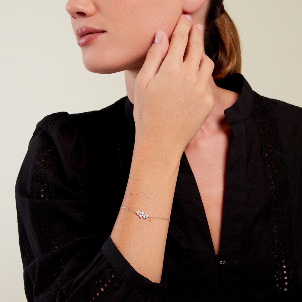 Bracelet Fidelis Or Blanc Oxyde De Zirconium - Bracelets chaînes Femme | Marc Orian
