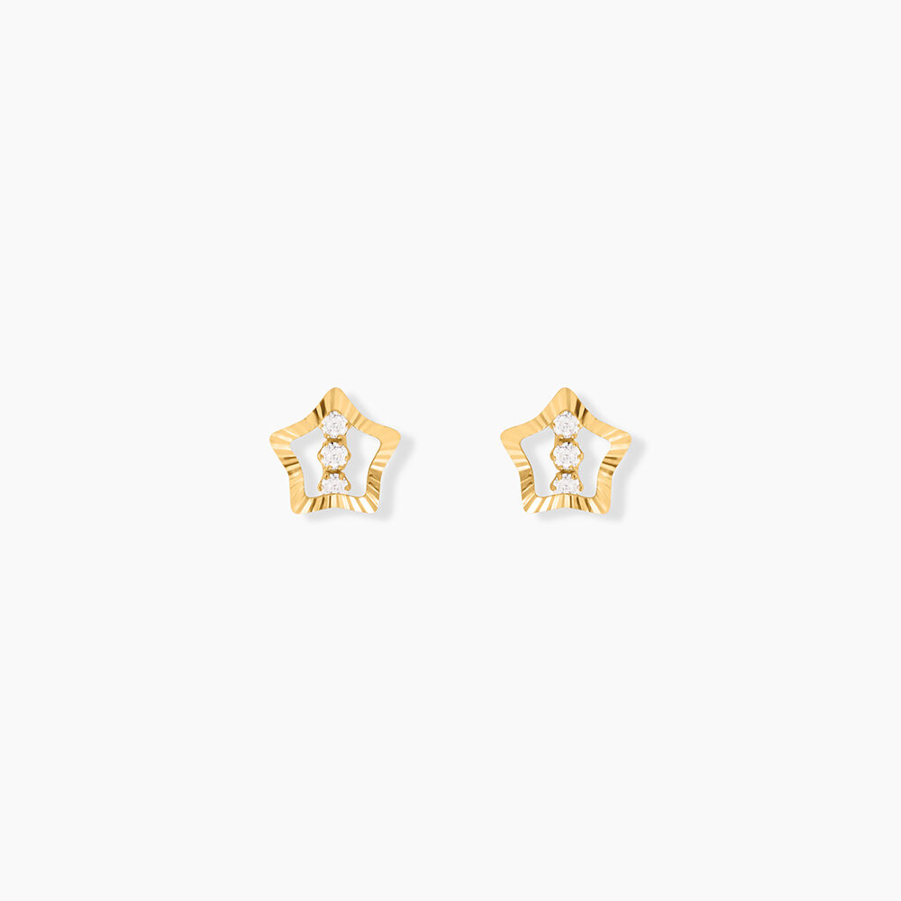 Boucles D'oreilles Puces Elais Etoile 5 Or Jaune Oxyde - Puces Femme | Marc Orian