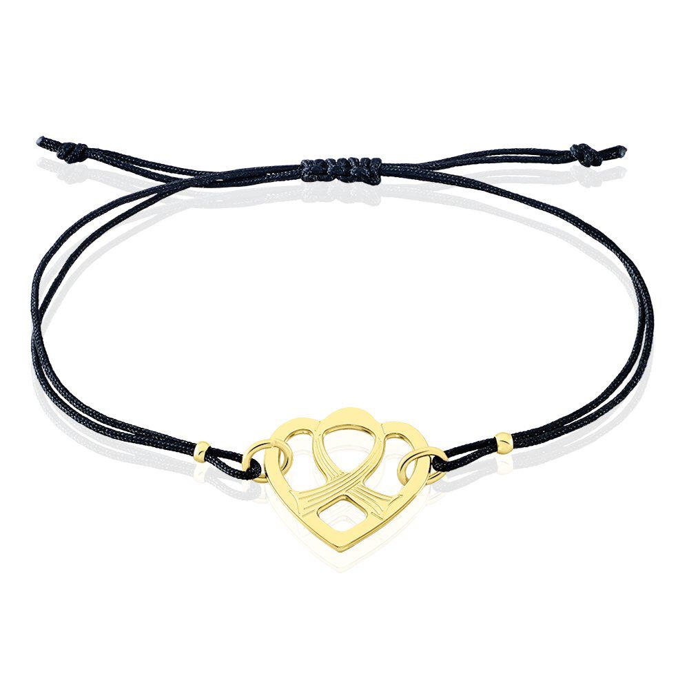 Bracelet Solidaire Lutte Contre Le Cancer Laiton Doré - Bracelets cordons Femme | Marc Orian