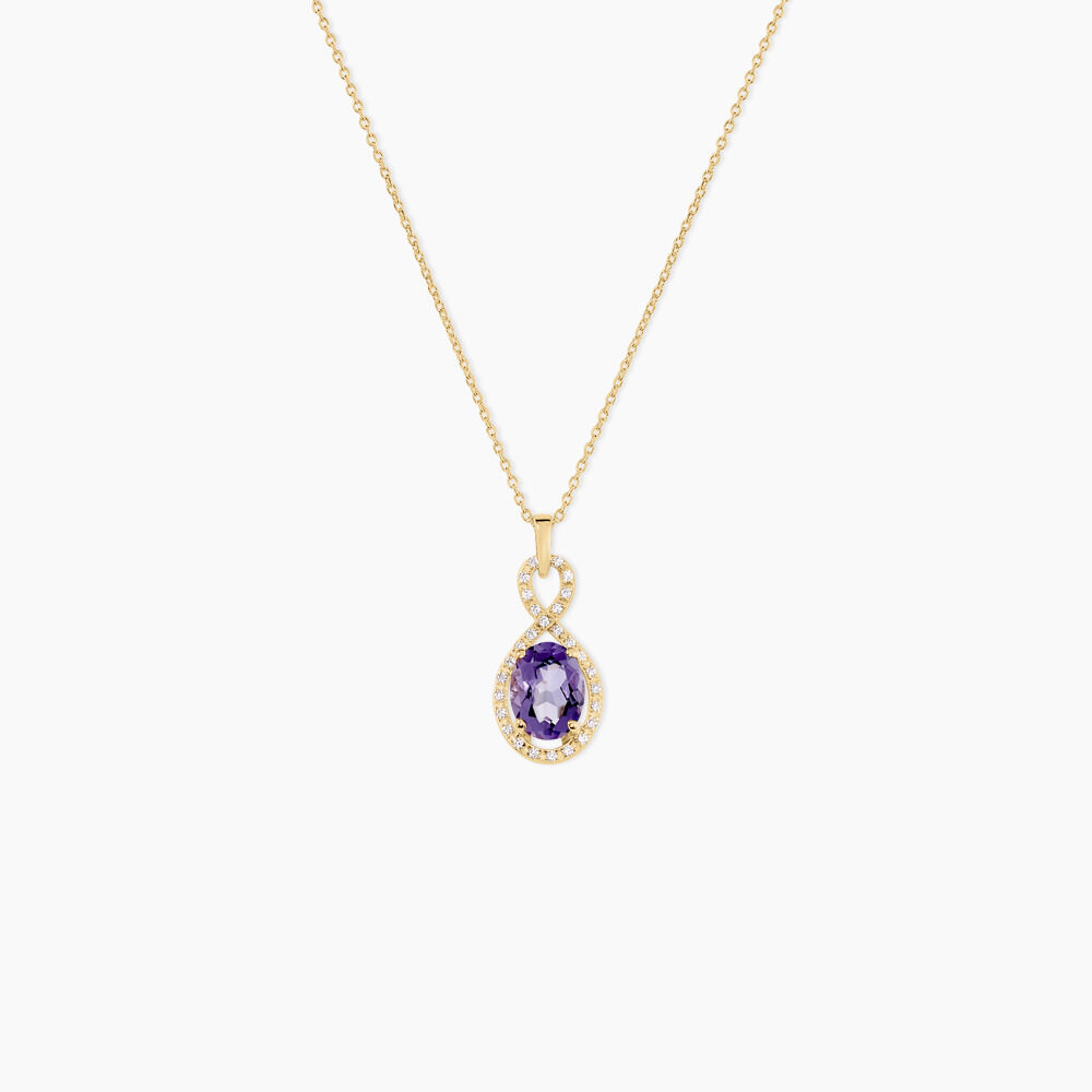 Collier Passion Or Jaune Amethyste Et Oxyde De Zirconium - Colliers avec pierres Femme | Marc Orian