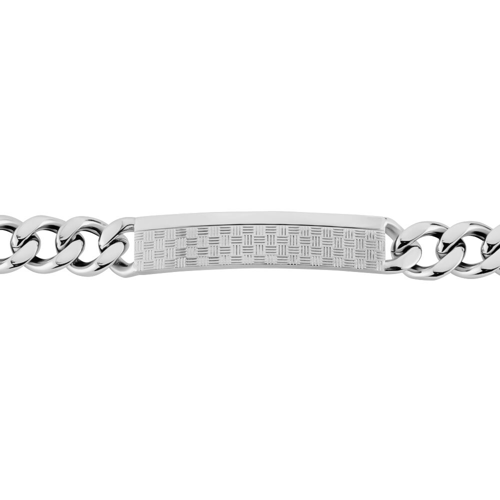 Bracelet Identit&eacute; Phebus Him Classique Acier Blanc - Gourmettes Homme | Marc Orian