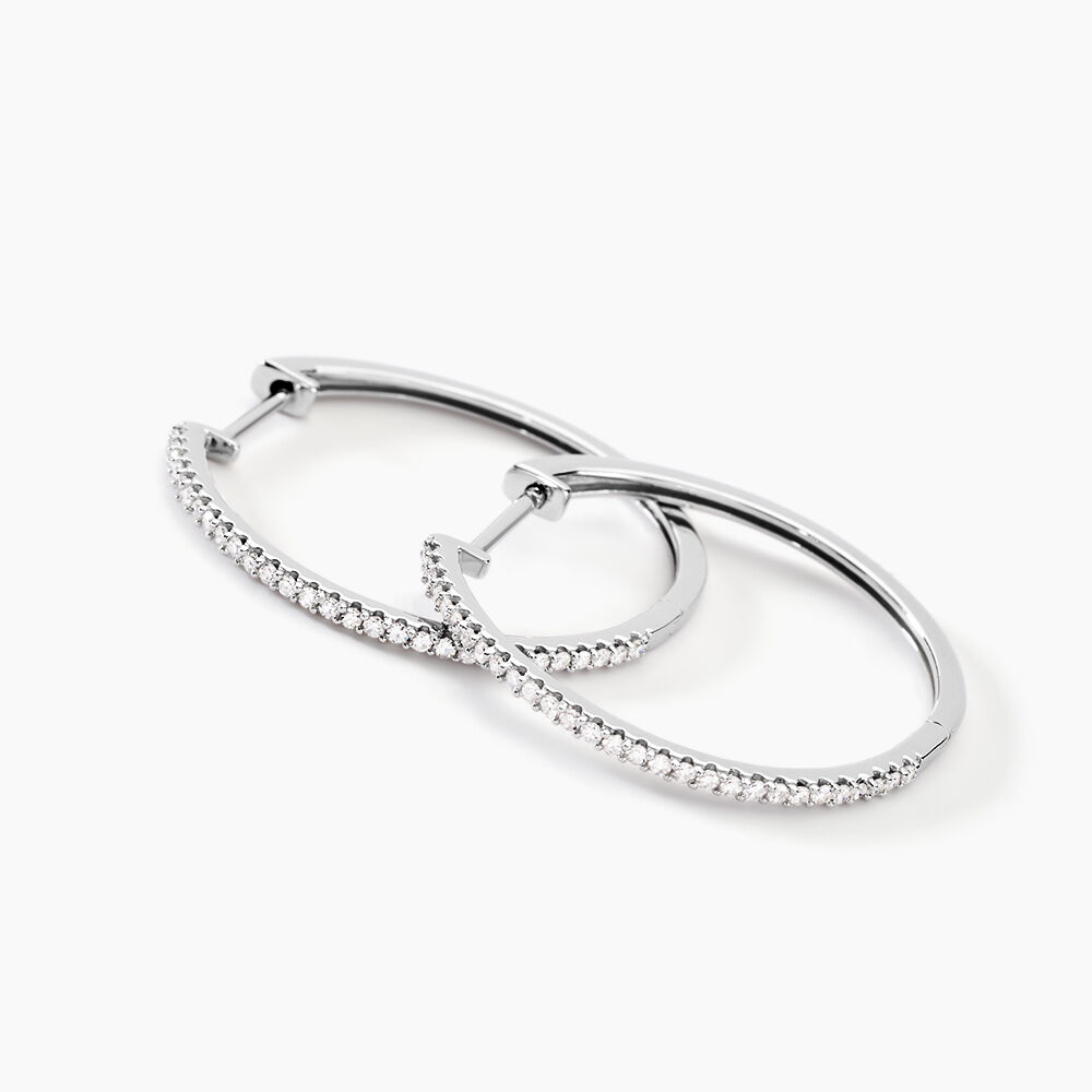 Créoles Aryanna Rondes Or Blanc Diamant -  Femme | Marc Orian