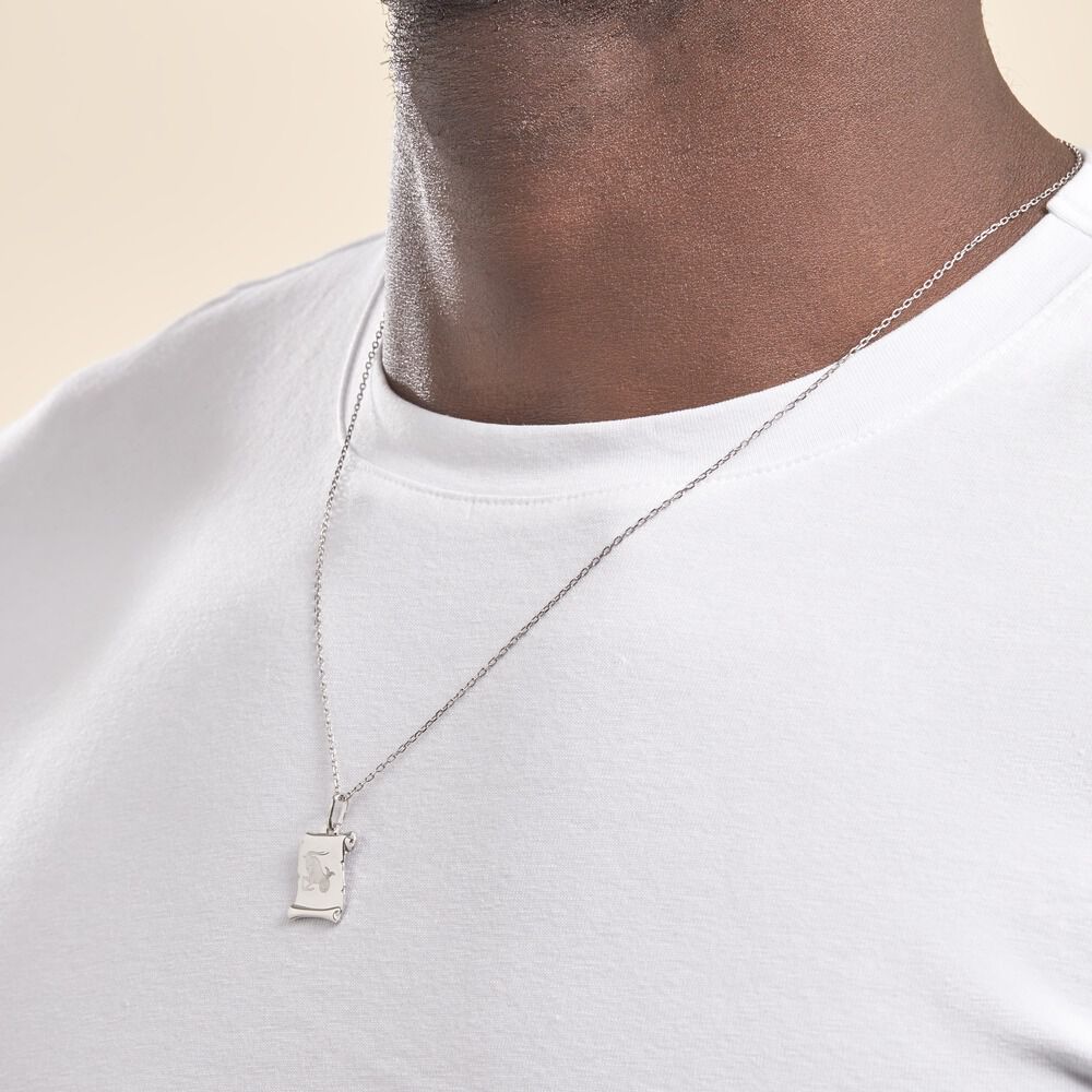 Pendentif Zodiaque Parchemin Argent Blanc - Bijoux personnalisés Famille | Marc Orian