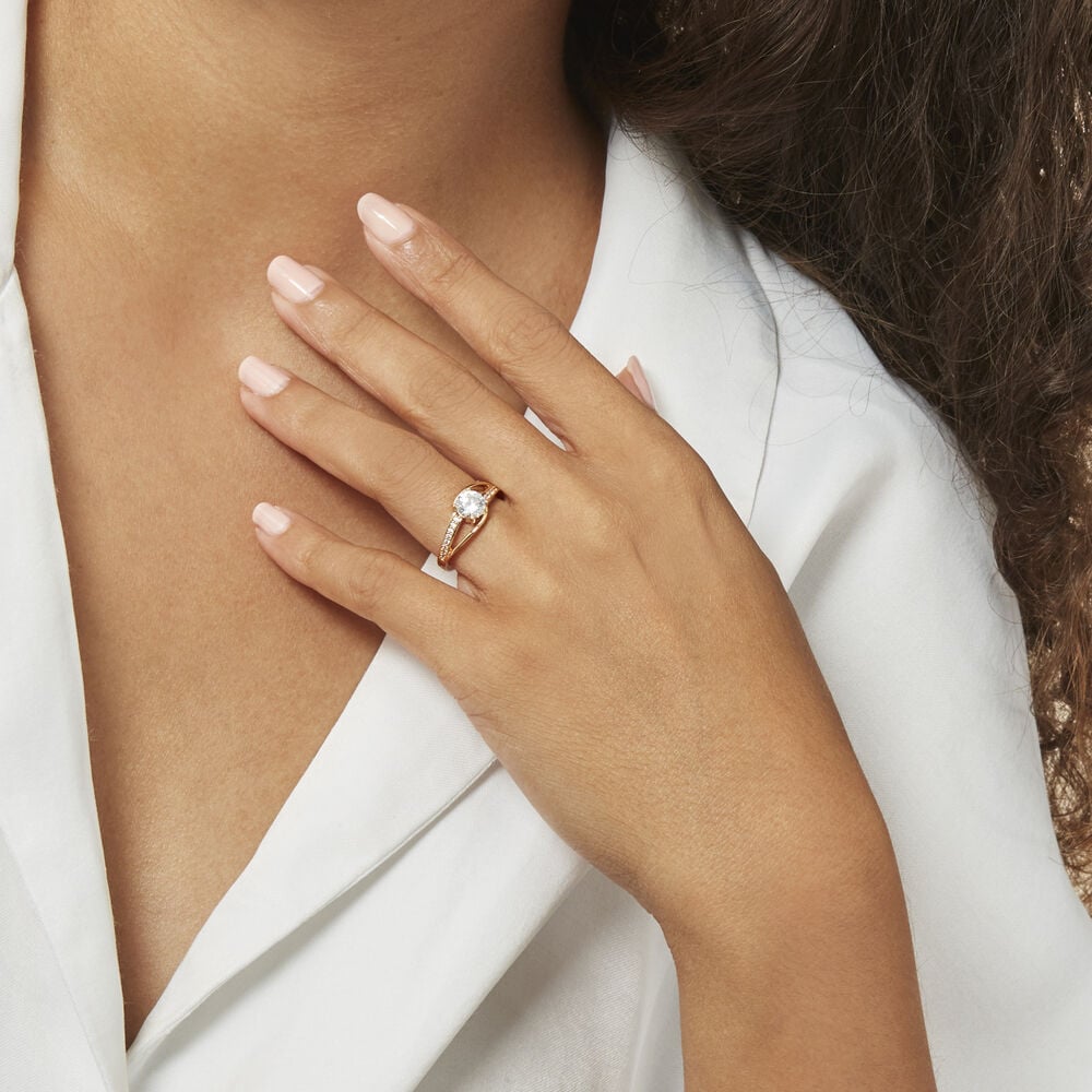 Bague Solitaire Khali Plaqué Or Jaune Oxyde De Zirconium - Solitaires Femme | Marc Orian