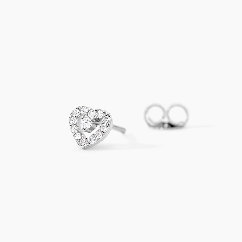 Boucles D'oreilles Puces Argent Blanc Gautiere Oxydes De Zirconium - Puces Femme | Marc Orian