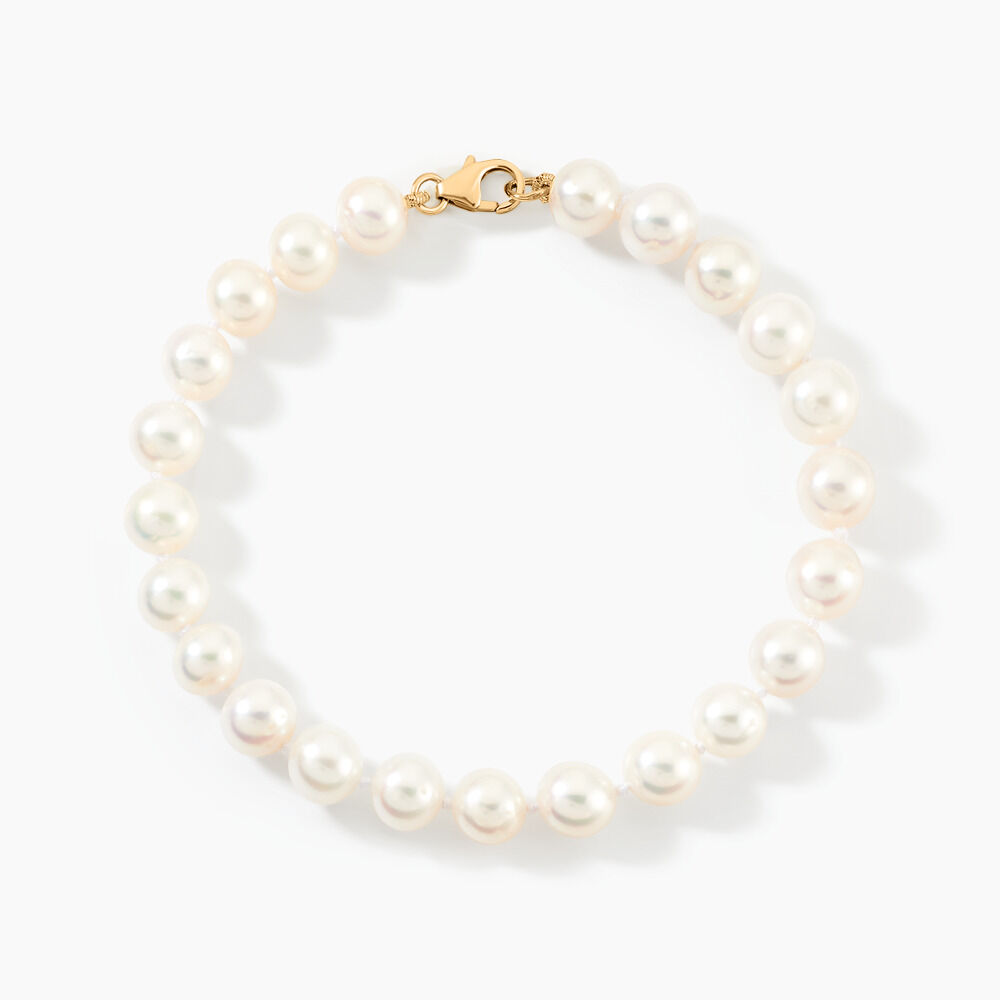 Bracelet Akoya Or Jaune Perle De Culture D'akoya - Bracelets cha&icirc;nes Femme | Marc Orian