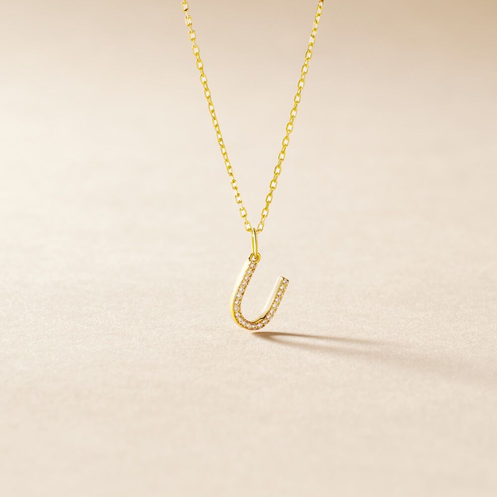 Pendentif Lettre U Or Jaune Oxyde - Pendentifs Famille | Marc Orian