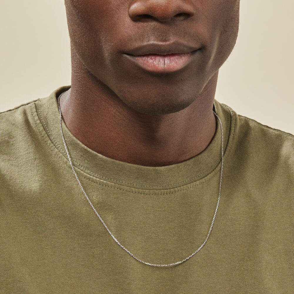Chaîne Igoa Maille Forçat Diamantee Or Blanc - Chaines Unisex | Marc Orian