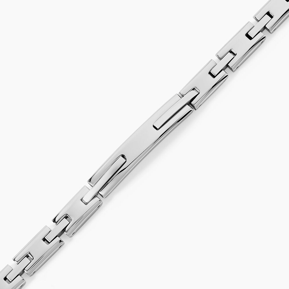 Bracelet Identit&eacute;e Zion Acier Blanc - Gourmettes Homme | Marc Orian