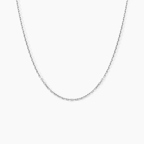 Cha&icirc;ne Maille For&ccedil;at Diamantee Or Blanc - Chaines Famille | Marc Orian