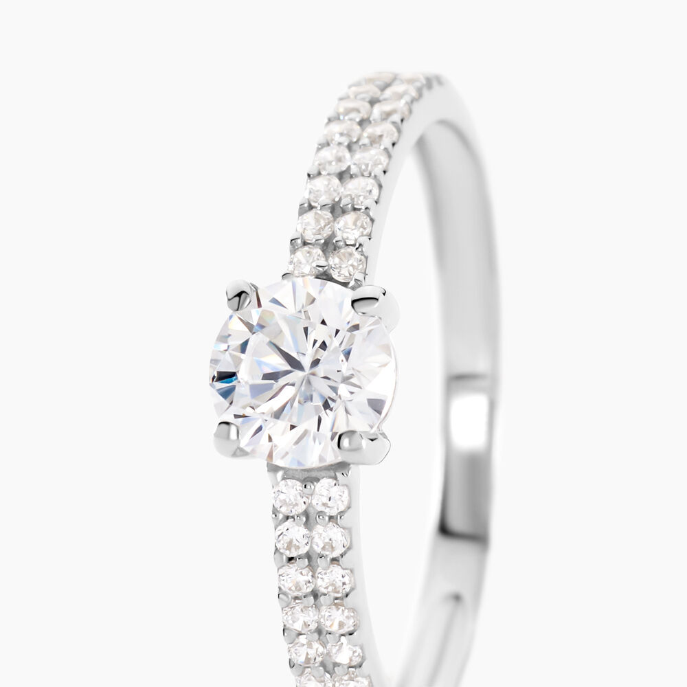 Bague Dayna Or Blanc Oxyde De Zirconium - Solitaires Femme | Marc Orian