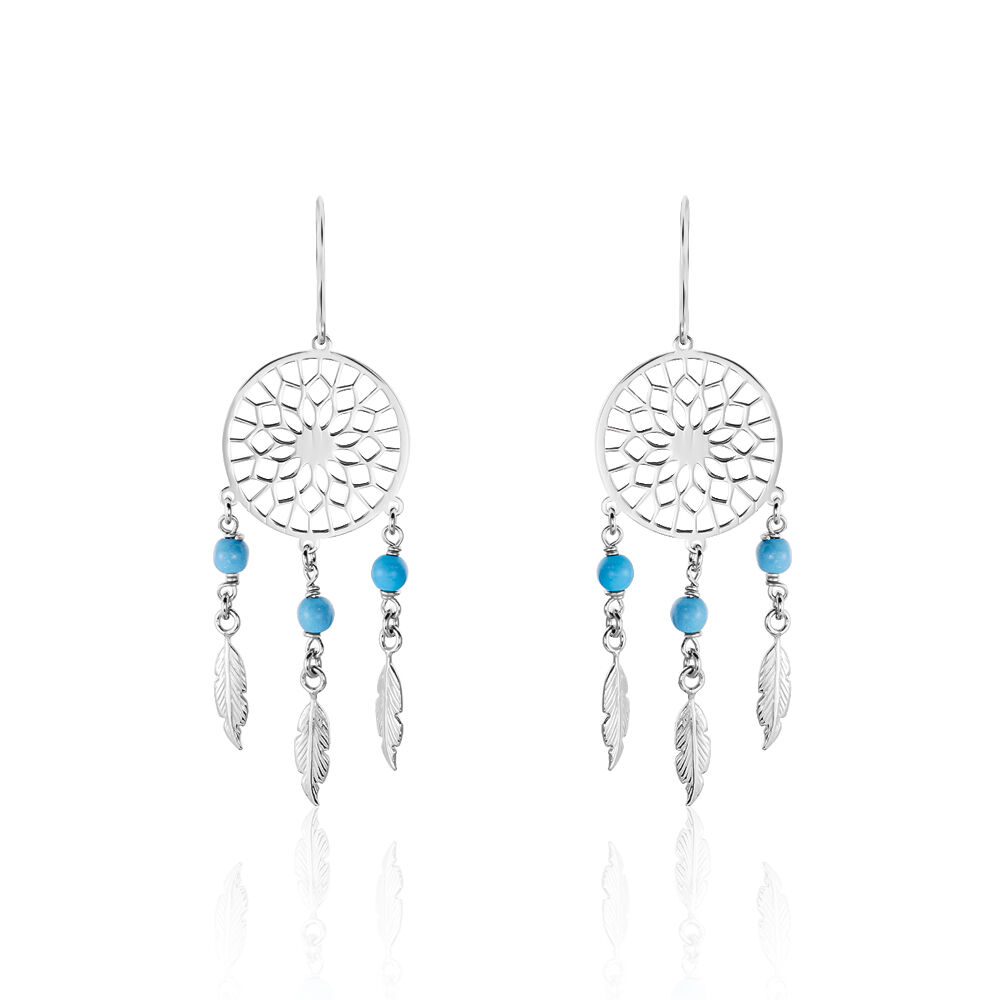 Boucles D'oreilles Pendantes Anoki Argent Blanc -  Femme | Marc Orian